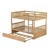 YOOCOZZ Full Over Full Rubber Wood Bunk Bed with Twin Size Trundle,Ladder and Guardrails,Convertible to 2 Full Size Beds - 2 of 4