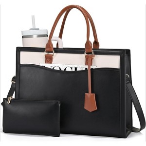 Laptop Tote Bag for Women, Office Work Bag Briefcase fit for 15.6 inch Laptop - 1 of 4