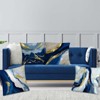 Navy Blue and Gold Throw Pillow Covers 18x18 Inches Set of 4, Modern Decorative Abstract Oil Painting Pillow Cover - 3 of 4