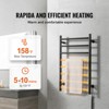 VEVOR 8 Bars Towel Warmer Rack, Wall Mounted Heated Towel Rack for Bathroom, IPX5 Waterpoof Towel Heater Rack with Timer & Display Screen, Black - 3 of 4
