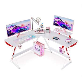 TOPSKY Gaming Desk Large Surface 63''x31.5'' with Cup Holder, Headphone  Hook and Cable Management GT-102