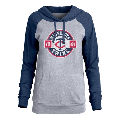 Mlb Minnesota Twins Women's Lightweight Bi-blend Hooded T-shirt : Target