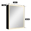 Flora 24''x30'' Medicine Cabinet with Mirrors and Lights, Recessed/Wall Mounted Bathroom Cabinet with 3 Mode Light, Dimmable, Anti-Fog, Black - 2 of 4