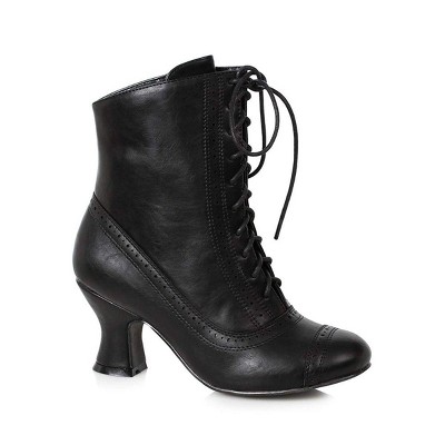 Victorian 2.5" Heel Women's Mid Calf Lace Up Costume Boot (Black)