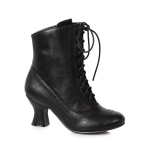 Victorian 2.5" Heel Women's Mid Calf Lace Up Costume Boot (Black) - 1 of 1