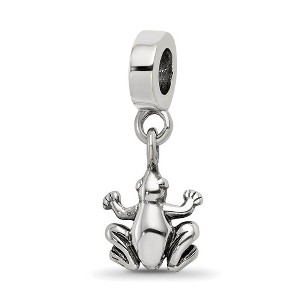 Black Bow Jewelry Sterling Silver Frog Dangle Bead Charm - 1 of 4