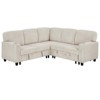 Aukfa 5-Piece L-Shaped Sectional Sofa Bed with Pull-Out Sleeper & Storage - Convertible Corduroy Couch with USB Charging - 3 of 4