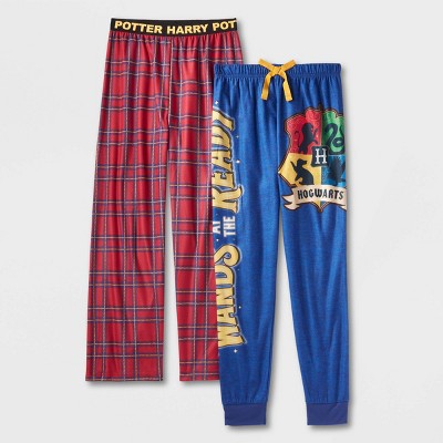 Girls' Harry Potter 2pk Thermal Pajama Pants - Red/Dark Blue