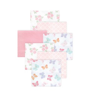 Little Treasure Hudson Baby Girls Cotton Poly Flannel Receiving Blankets 7Pk Multipack - 1 of 2