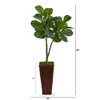 Nearly Natural 39-in Fiddle Leaf Fig Artificial Tree in Bamboo Planter - image 2 of 4