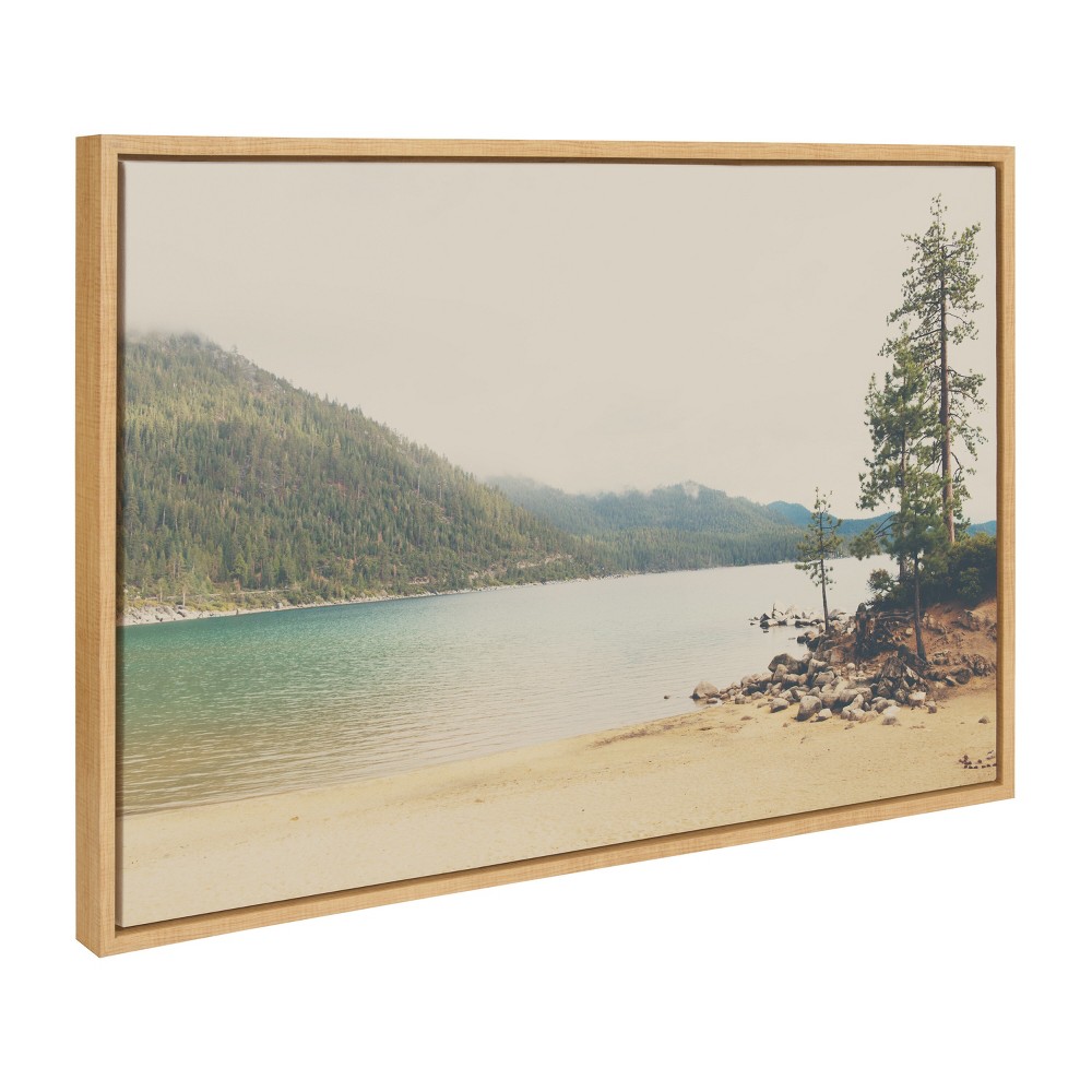 Photos - Other Decoration 23" x 33" Sylvie Lake Tahoe Framed Canvas by Laura Evans Natural: Kate & L