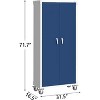 71 Inch Garage Storage Cabinet with Wheels, Heavy-Duty Metal Tool Locker with Door Pegboard & 4 Adjustable Shelves, Steel Rolling Tool Cabinet - 2 of 4