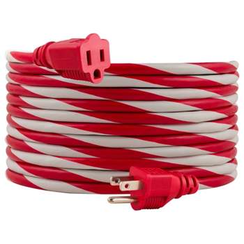 Philips 25' 1-Outlet Grounded Extension Cord Outdoor Candy Cane