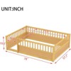 ALEXOUN Floor Bed with Fence & Door - Kids Bed Montessori Frame - Easy Assembly, No Spring Box Needed - for Playroom Bedroom - 3 of 4