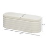 Aghana Digitals Cream White 46" Storage Bench with Teddy Fleece Upholstery, Thick Padded Cushion & - 2 of 4