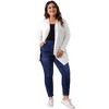 Agnes Orinda Women's Plus Size Long Sleeve Open Front Lightweight High Low Hem Draped Cover Cardigan - 3 of 4