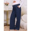 INSPIRE CHIC Women's Maternity Jeans Elastic Waist Wide Leg Long Loose Pregnancy Denim Pants with Pockets - 2 of 4