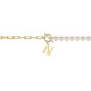 Elegant 14K Gold Plated Initial Pearl Link Chain Necklace: A Personalized and Timeless Treasure for Every Occasion. - 2 of 3