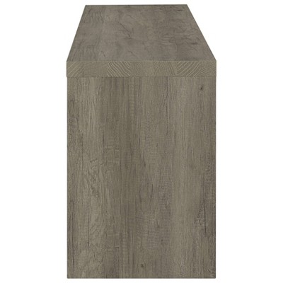 Modern Driftwood Gray TV Console with 2 Drawers and Open Shelving