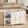 Aheaplus 55" Corner Wine Bar Cabinet with Wine Rack, Coffee Buffet Cabinet with Adjustable Shelves and Door - 3 of 4