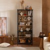 Mid-Century Display Cabinet with Adjustable Shelves and Tempered Glass Doors, 73 in Tall Hutch for Office or Living Room-3irtyhousy - 2 of 4