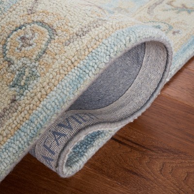 Gray Floral Hand-Tufted Wool 4' x 6' Area Rug