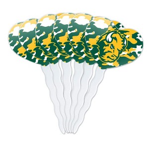 North Dakota State Camo Heart Love Cupcake Picks Toppers Decoration Set of 6 - 1 of 4