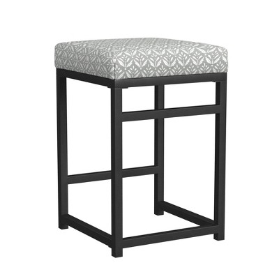 24-Inch Backless Light Gray Print Metal Counter Stool