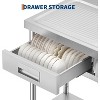 Stainless Steel Utility Sink, Workbench & Storage Drawer, Includes Pull-Out Faucet & Knife Rack, Adjustable Legs for Kitchen, Garage, Laundry - 3 of 4