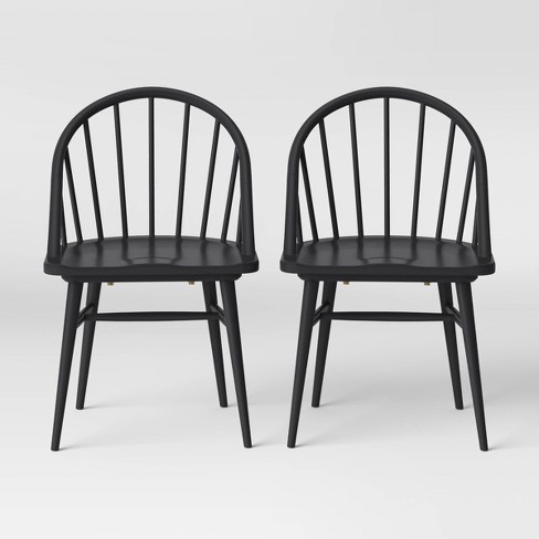 2pk Adwolf Rounded Spindle Dining Chairs Black Threshold Target