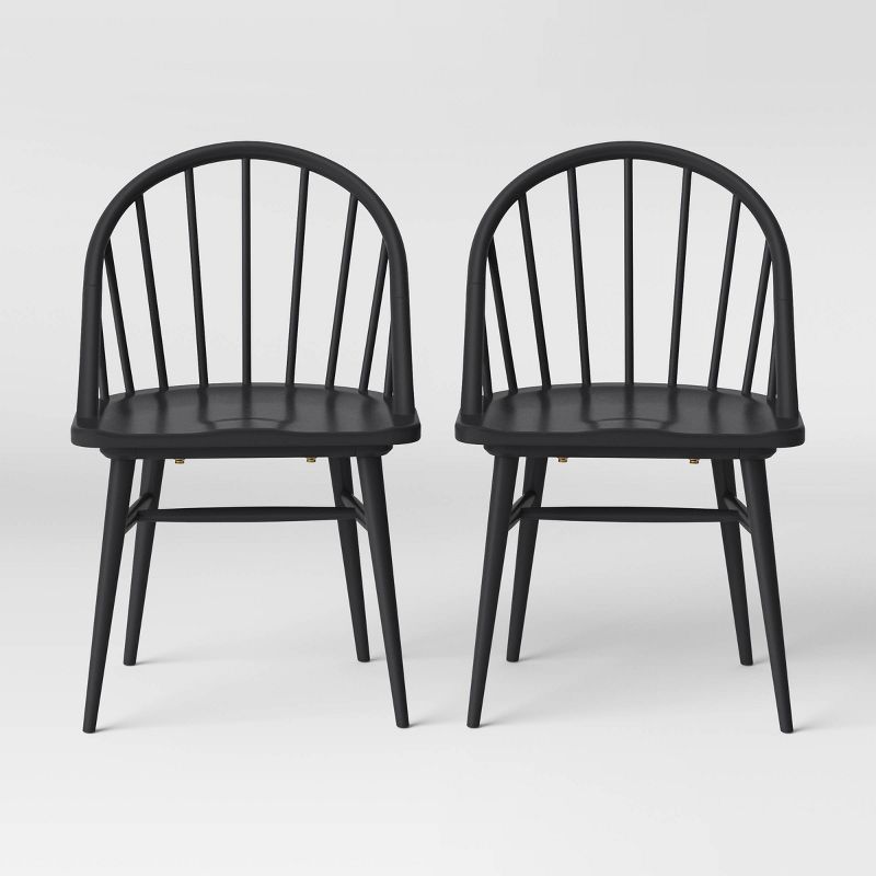 2pk Adwolf Rounded Spindle Dining Chairs Black - Threshold&#8482;, 1 of 15