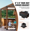 VEVOR Pergola Bracket Kit 6''x6''(Inner Size 5.6x5.6), 4pcs 4-Way Heavy Duty Corner Bracket Woodworks DIY Post Base Kit - 3 of 4