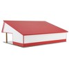 1/64 White & Red 64ft x 48ft Wooden Cattle Shed with Removeable Roof STA-227 - 3 of 4