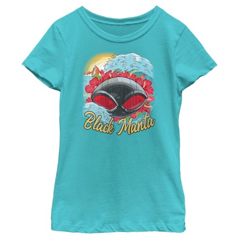 Girl's Aquaman and the Lost Kingdom Black Manta Distressed Surf T-Shirt - image 1 of 4