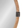 Kate and Laurel Stockport Framed Round Mirror, 28" Diameter, Natural - 3 of 4