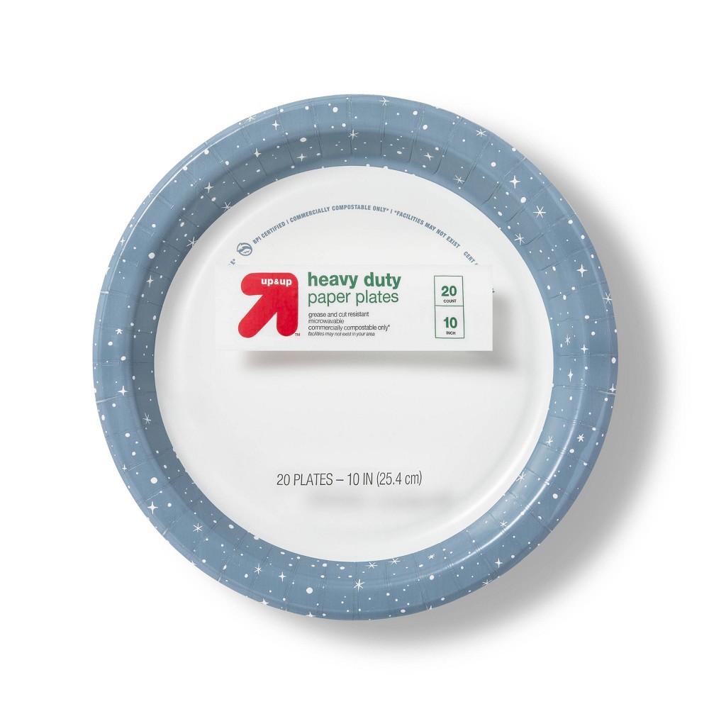 Holiday Disposable Dinnerware Plate 10" - Snowy Stars - 20ct - up & up™