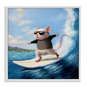 Stupell Industries Cool Surfer Mouse Blue Ocean Waves, 17" x 17" - 1 of 4