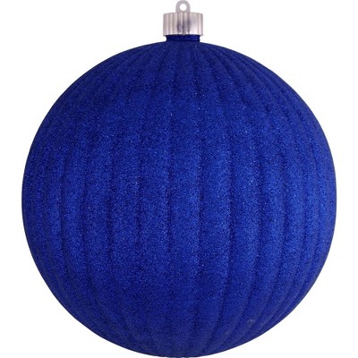 Christmas by Krebs Glitter Dark Blue Shatterproof Christmas Ball Ornament 8" (200mm)