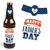 Big Dot of Happiness Happy Father's Day - We Love Dad Party Decorations for Men - 6 Beer Bottle Label Stickers and 1 Carrier - 3 of 4