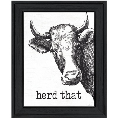 HomeRoots Herd That Black Framed Print Bathroom Wall Art
