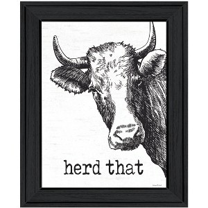 HomeRoots Herd That Black Framed Print Bathroom Wall Art - 1 of 3