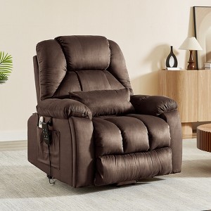 Bestier 40.1" W Microsuede Oversize Dual Motor Power Lift Recliner Chair With Massage and Heating - 1 of 4