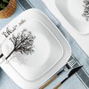 Corelle 12pc Vitrelle Timber Shadows Dinnerware Set: Botanical Tree Pattern, Service for 4, Includes Plates & Bowls - 2 of 4