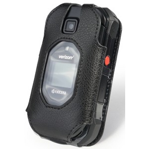 Nakedcellphone Vegan Leather Fitted Case with Clip for Kyocera DuraXV Extreme, DuraXE Epic - Black - 1 of 4