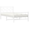 vidaXL White Metal Bed Frame - Single Bed, 39.4"x78.7" with Headboard/Footboard, Steel Construction, Industrial Design for Bedroom - 3 of 4