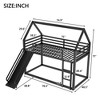 NicBex Twin over Twin Bunk Bed with Guardrail and Slide,Metal House Loft Bed with Ladder,Modern Bunk Beds,Noise Reduced Bunk Beds for Bedroom - image 3 of 4