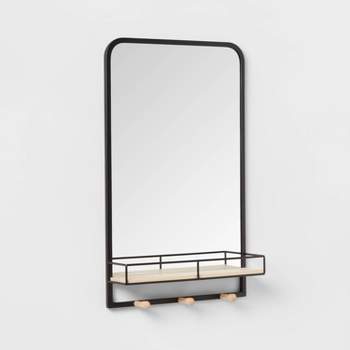 Metal Entryway Organizer with Mirror Large Natural - Brightroom™
