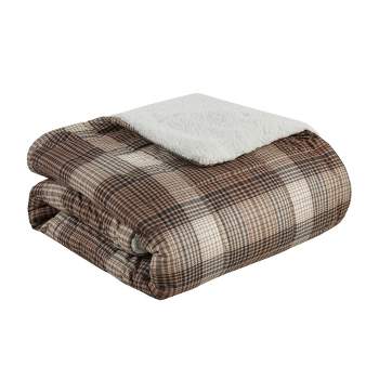 50"x70" Lumberjack Soft Spun Filled Throw Blanket Brown - Woolrich