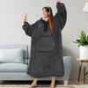 PAVILIA Faux Shearling Wearable Blanket Hoodie, Cozy Oversized Hooded Sweatshirt Adults, Warm Fleece Big Pocket - 3 of 4