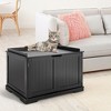 Costway Cat Litter Box Cabinet Furniture Cat Washroom Storage Bench Black - 3 of 4